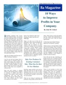 10 Ways to Restart and Improve Profits
by John M. Collard, Strategic Management Partners, Inc., 
published by 8a Magazine